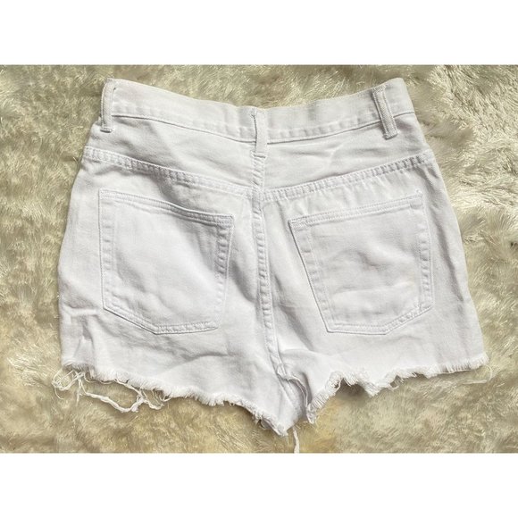 Signature 8 white distressed denim cut off shorts sz Small - Picture 2 of 4